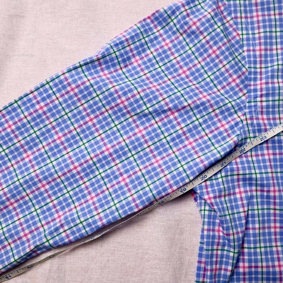 Ralph‎ Lauren Men Plaid Blue Pink Button Down Shirt Pony Long Sleeve Medium M - Picture 4 of 8